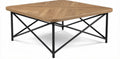 Wooden coffee table with metal frame 90 x 90 x 45cm for living room