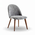 Modern velvet dining chair with wooden legs in gray 50 x 50 x 80cm