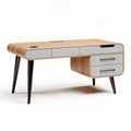 Wooden desk with storage drawers and black legs 120 x 60 x 75cm
