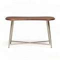 Walnut wood dining table with stainless steel legs 150 x 70 x 75cm