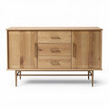 Wooden sideboard with three drawers and two cabinets 120 x 40 x 80cm