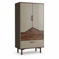 Modern wardrobe with wood accents storage solution 80 x 40 x 180cm